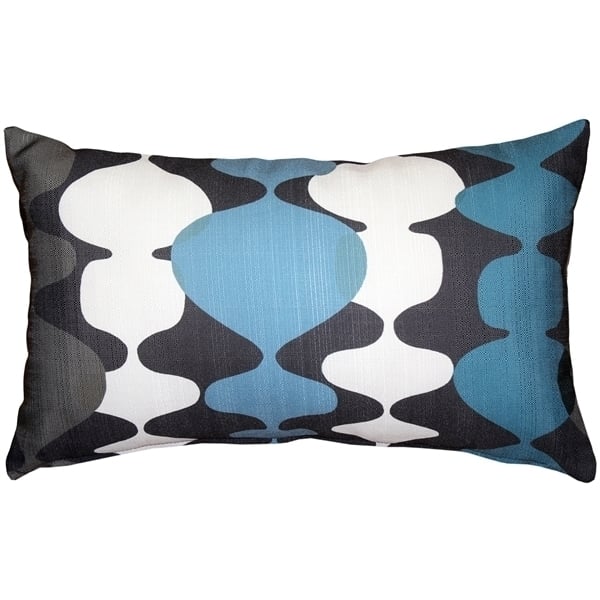 Pillow Decor Lava Lamp Charcoal Blue Throw Pillow 12x19 Indoor Outdoor 100% Polyester Image 1