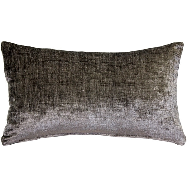 Pillow Decor Venetian Velvet Cloud Gray Lumbar Pillow 12x20 Polyester Rectangular Image 1