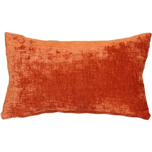 Pillow Decor Venetian Velvet Lumbar Pillow 12x20 Earthen Orange 100% Polyester Image 1