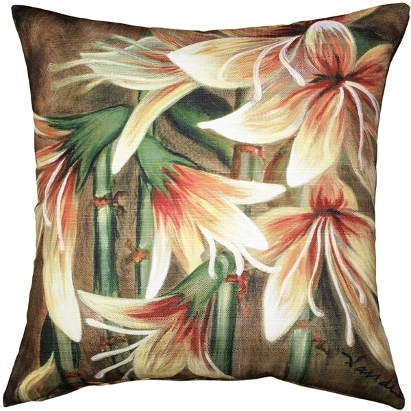 Pillow Decor Belladonna Lily Throw Pillow 20x20 Indoor Outdoor Dark Red Gold Image 1