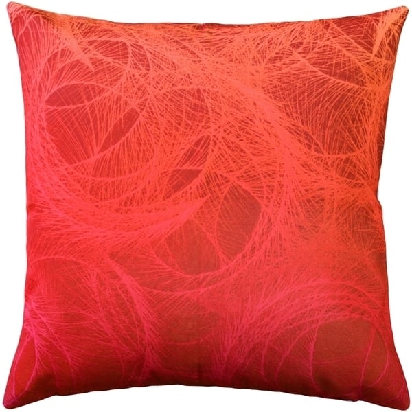 Pillow Decor Feather Swirl Red Throw Pillow 20x20 Polyester Fuchsia Design Image 1