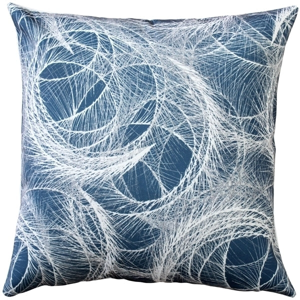 Pillow Decor - Feather Swirl Teal Throw Pillow 20x20 Image 1