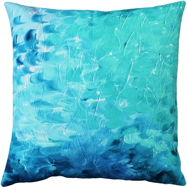 Pillow Decor Reflecting Pool Throw Pillow 20x20 Tropical Blue Green Polyester Image 1