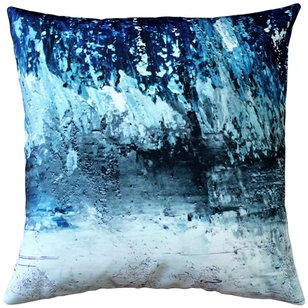 Pillow Decor Winter Storm Throw Pillow 20x20 Blue Gray White Polyester Design Image 1