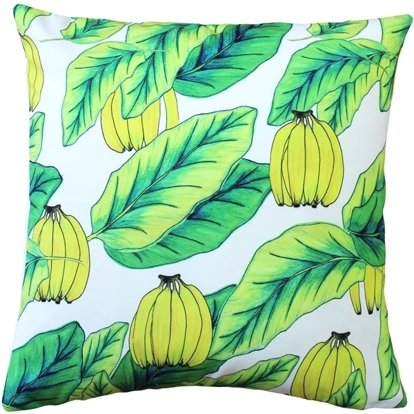 Pillow Decor Banana Jungle Throw Pillow 20x20 Tropical Green Yellow Polyester Image 1