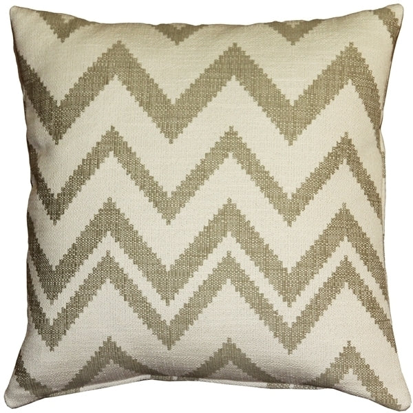 Pillow Decor Lorenzo Zigzag Cream 20x20 Cotton Throw Pillow Accent Decor Image 1