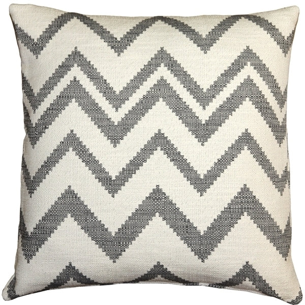 Pillow Decor Lorenzo Zigzag Gray 20x20 Cotton Throw Pillow Neutral Accent Image 1