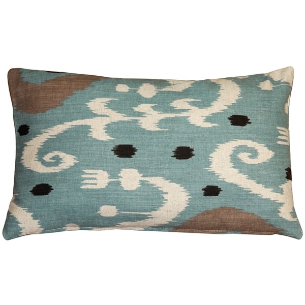 Pillow Decor Indah Ikat 12x20 Blue Throw Pillow 80% Cotton Poly Insert Included Image 1