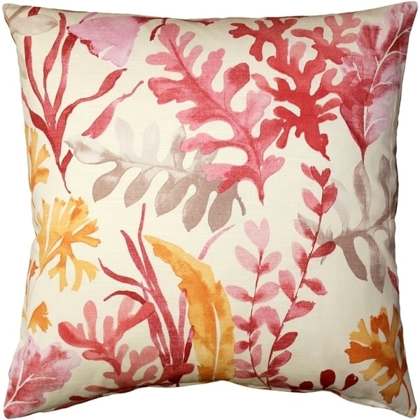 Pillow Decor Sea Garden Pink Throw Pillow 12x20 Cotton Rectangular Accent Pillow Image 1