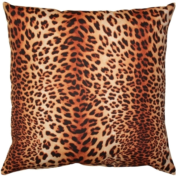 Pillow Decor Kitsui Leopard Throw Pillow 20x20 Cotton Golden Brown Fabric Image 1