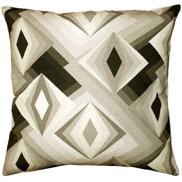 Pillow Decor Asscher Cut Throw Pillow 17x17 Inch Gray Black Cotton Modern Design Image 1