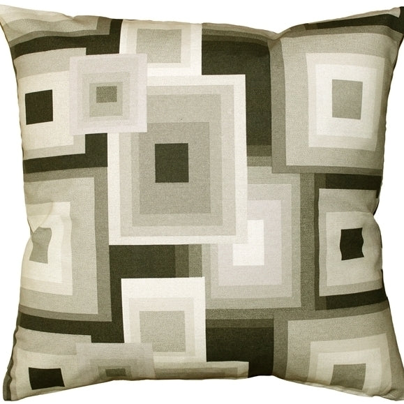 Pillow Decor Marquis Throw Pillow 17x17 Black White Gray Modern Cotton Design Image 1