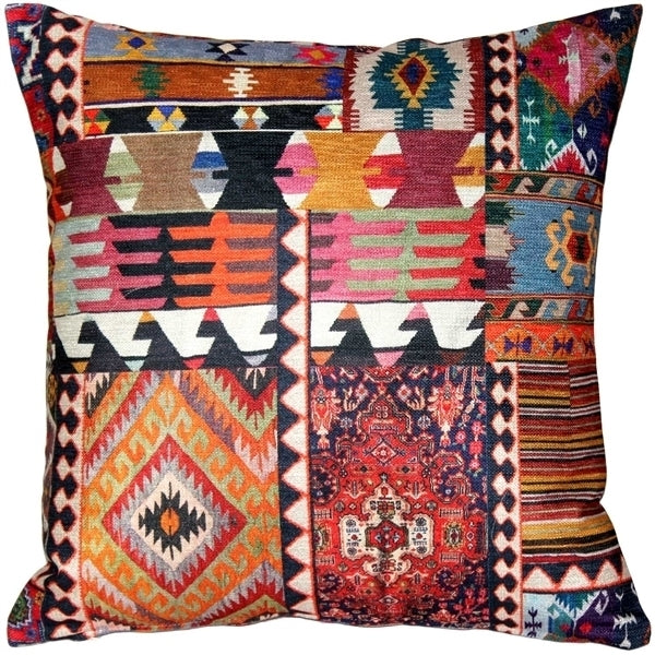 Pillow Decor - Kilim Collage Throw Pillow 19x19 Image 1