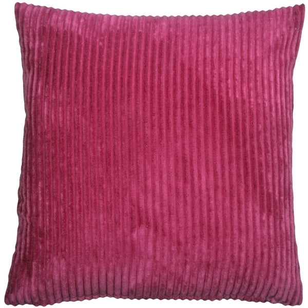 Pillow Decor 18x18 Magenta Pink Wide Wale Corduroy Throw Pillow Poly Insert Image 1