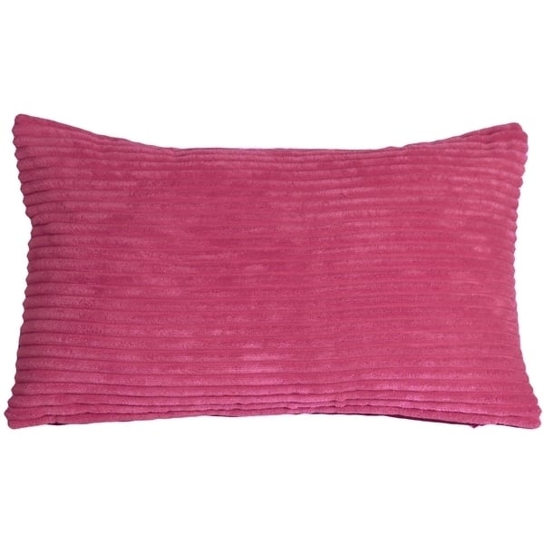 Pillow Decor Wide Wale Corduroy 12x20 Magenta Pink Throw Pillow 100% Polyester Image 1