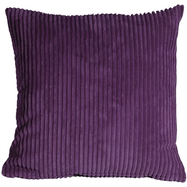 Pillow Decor Wide Wale Corduroy 18x18 Purple Throw Pillow Soft Polyester Image 1