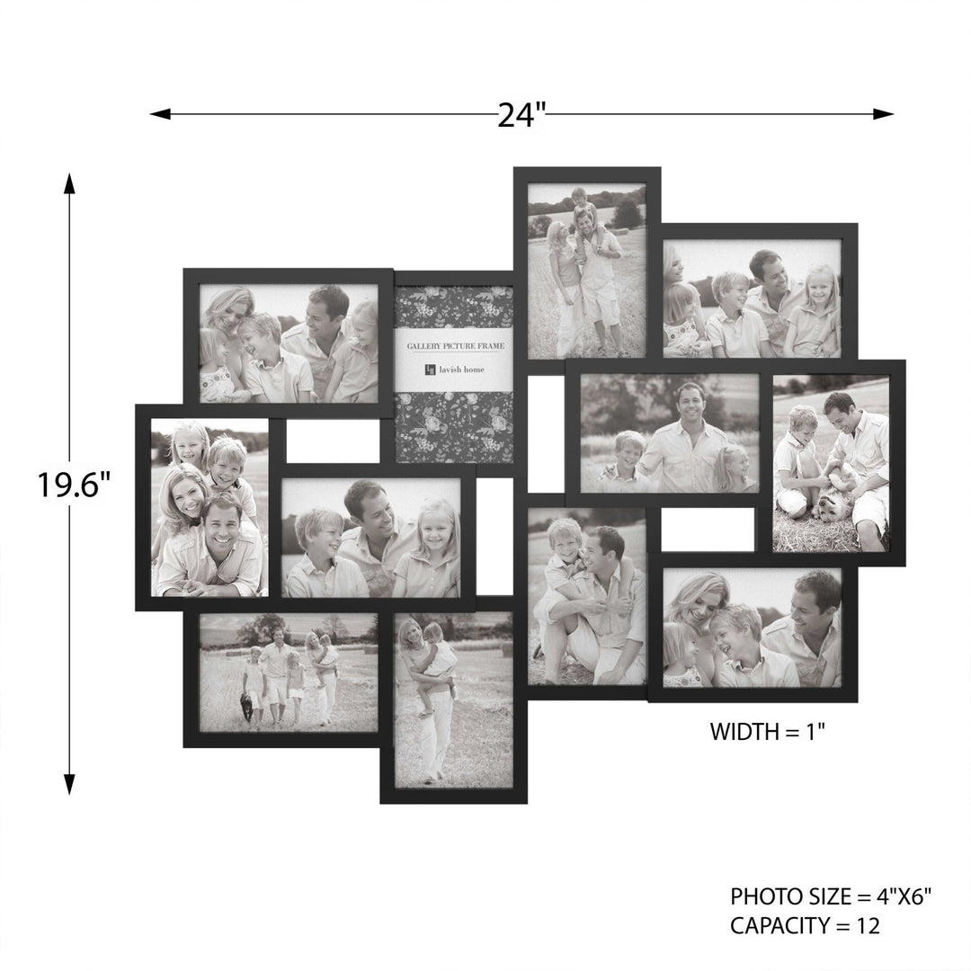 Collage Picture Frame Holds 12 Images Wall Hanging Multiple Photos 4 x 6 Image 2