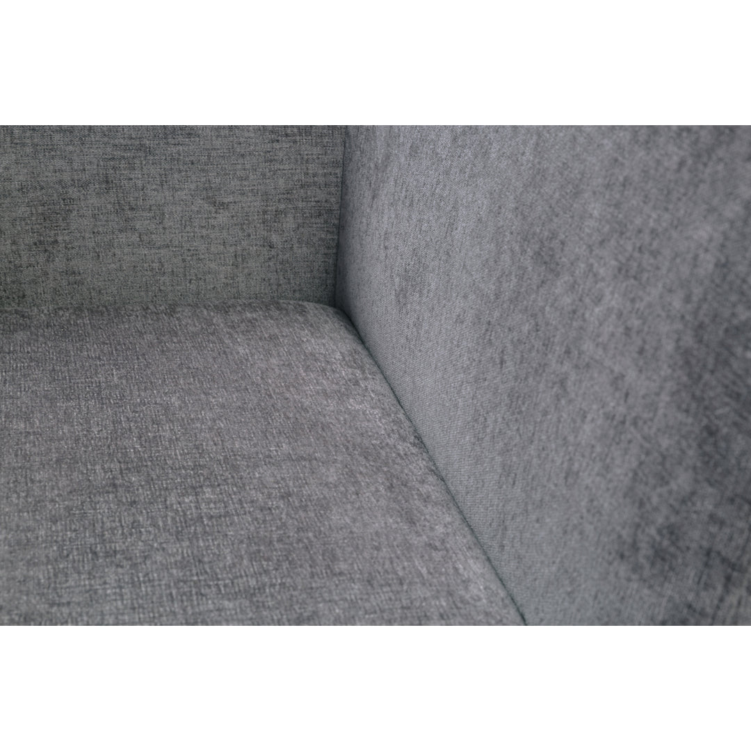 Genevieve Sofa Linen-Textured Upholstery Espresso Finished Lattice Wood Frame Image 9
