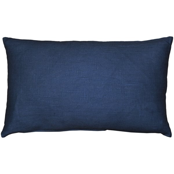 Pillow Decor Tuscany Linen Indigo Blue 12x19 Throw Pillow 100% Linen Accent Pillow Image 1