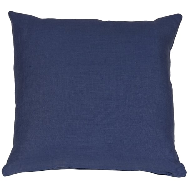 Pillow Decor Tuscany Linen Throw Pillow Indigo Blue 20x20 100% Linen Image 1