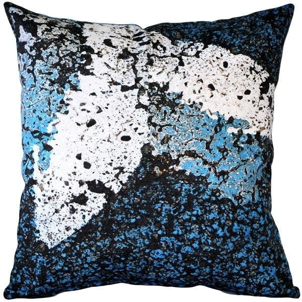 Pillow Decor Adriatic Sea Throw Pillow 19x19 Poly-Linen Blue Decorative Cushion Image 1