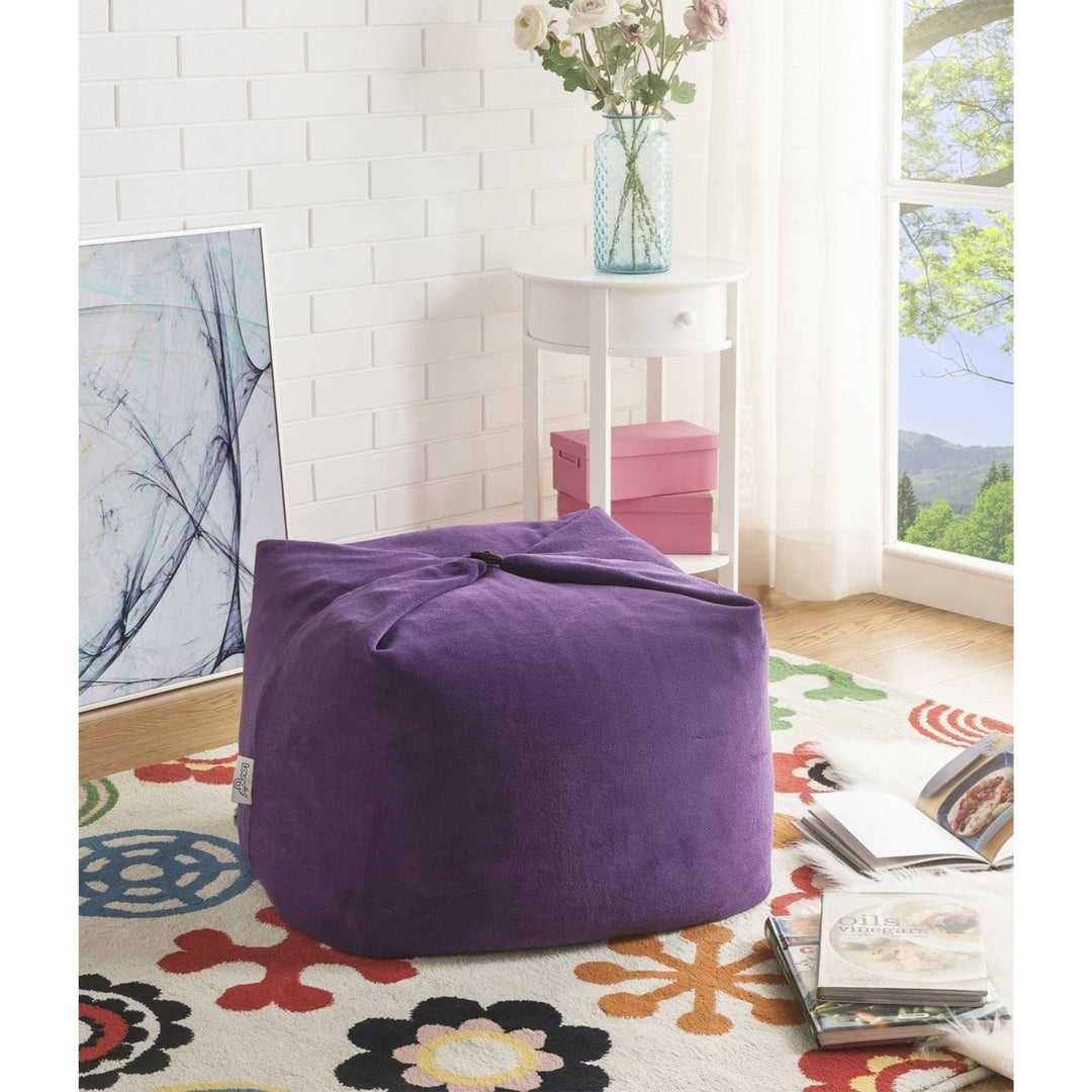 Loungie Magic Pouf Beanbag Ottoman Chair Microplush Convertible Floor Pillow Image 1