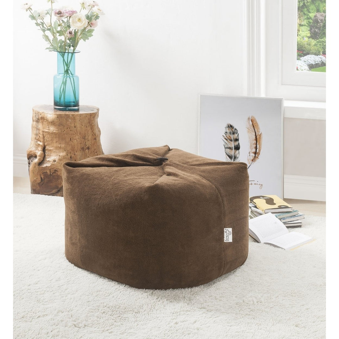 Loungie Magic Pouf Beanbag-Microplush Fabric-3-in-1 Convertible Ottoman + Chair + Floor Pillow-Modern and Functional Image 1