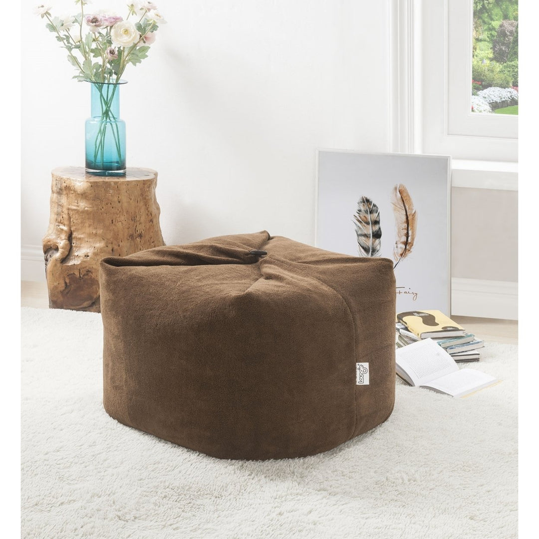 Loungie Magic Pouf Beanbag Ottoman Chair Microplush Convertible Floor Pillow Image 1