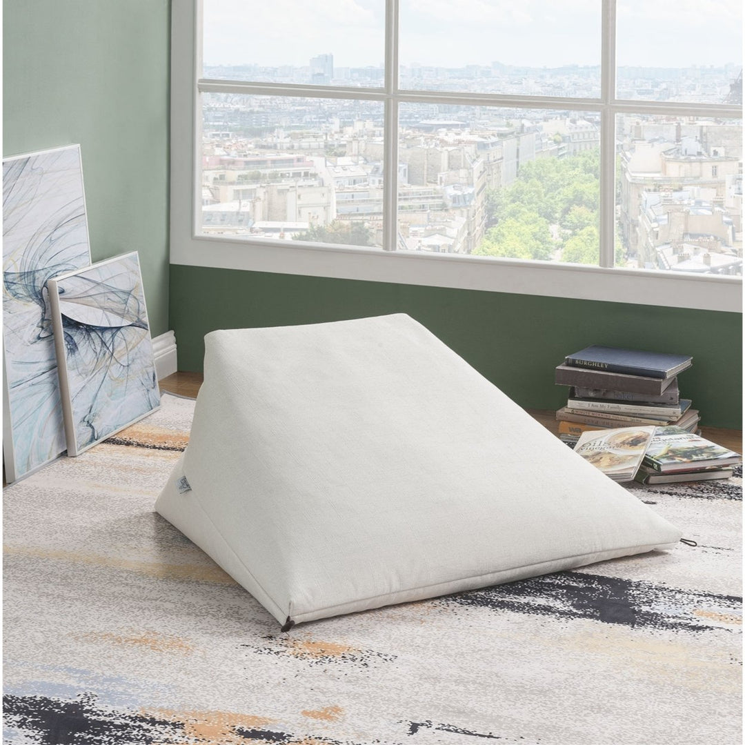 Loungie? Magic Pouf Beanbag-Linen or Sherpa Fabric-3-in-1 Convertible Ottoman + Chair + Floor Pillow-Modern and Image 5