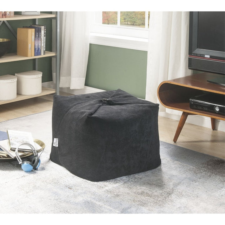 Loungie Magic Pouf Beanbag-Microplush Fabric-3-in-1 Convertible Ottoman + Chair + Floor Pillow-Modern and Functional Image 7