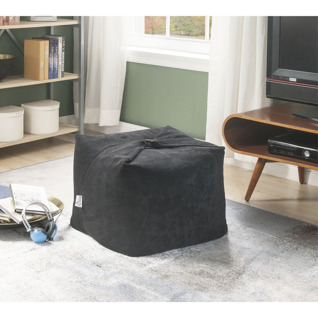 Loungie Magic Pouf Beanbag-Microplush Fabric-3-in-1 Convertible Ottoman + Chair + Floor Pillow-Modern and Functional Image 1