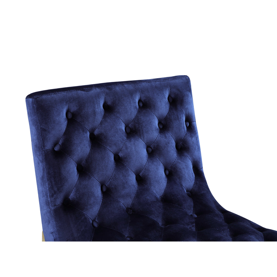 Katya Accent Chair Sleek Elegant Tufted Velvet Upholstery Plush Cushion Brass Finished Polished Metal Frame Image 7