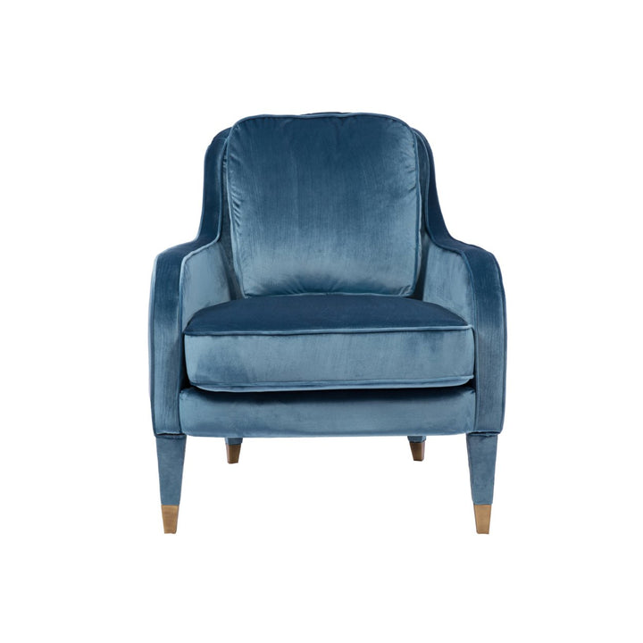 Gila Accent Club Chair Velvet Upholstered Plush Cushion Seat Metal Trim Image 6