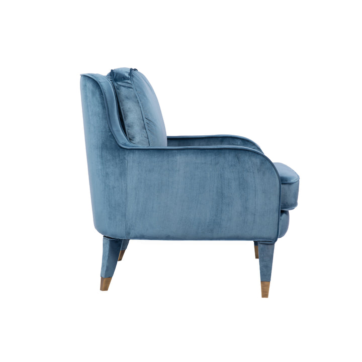 Gila Accent Club Chair Velvet Upholstered Plush Cushion Seat Metal Trim Image 7