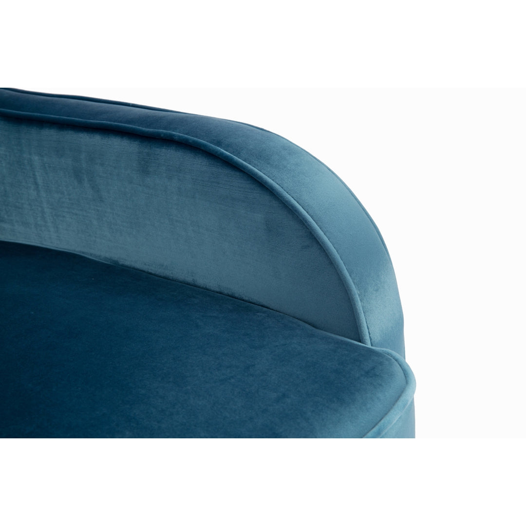 Gila Accent Club Chair Velvet Upholstered Plush Cushion Seat Metal Trim Image 9