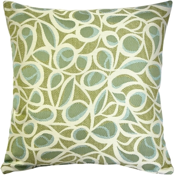 Outdura Jamaica Seamist Throw Pillow 19x19 Indoor Outdoor Green Blue Cream Image 1