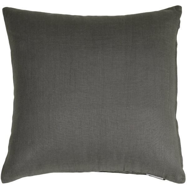 Pillow Decor Tuscany Charcoal Gray 20x20 Linen Throw Pillow 100 Percent Linen Image 1