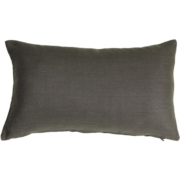 Pillow Decor Tuscany Linen Throw Pillow Charcoal Gray 12x19 Rectangle 100% Linen Image 1