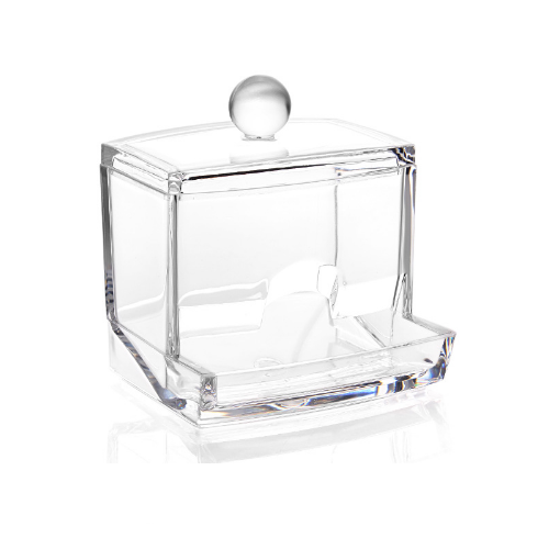 Clear Cotton Ball Swab Holder Cotton Bud Storage Box Image 3