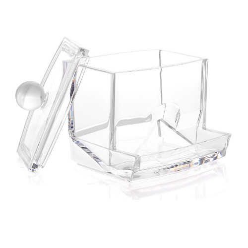 Clear Cotton Ball Swab Holder Cotton Bud Storage Box Image 4