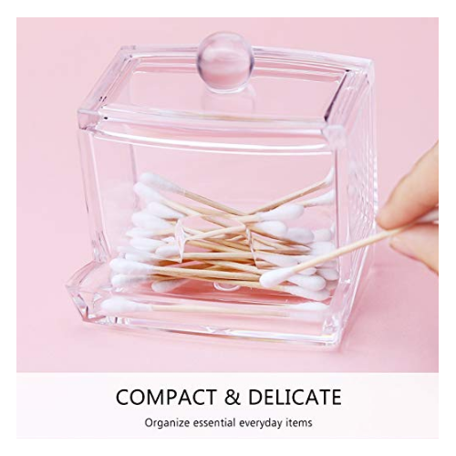 Clear Cotton Ball Swab Holder Cotton Bud Storage Box Image 5