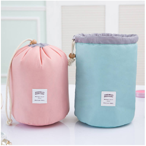 Waterproof Cosmetic Bags Travel Barrel Cases Kit Organizer Bathroom Storage Carry Case Image 1