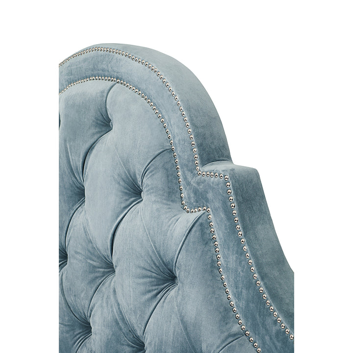 Arthur Bed Frame with Wingback Headboard Velvet Upholstered Button Tufted Image 10