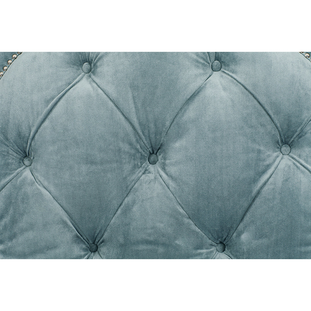 Arthur Bed Frame with Wingback Headboard Velvet Upholstered Button Tufted Image 11