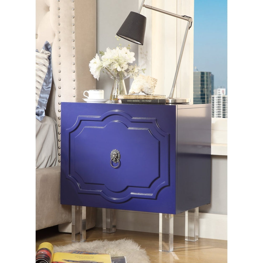 Anastasia Glossy Nightstand-Lacquer Finish-Side Table-Acrylic Lucite Legs-Modern and Functional by Inspired Home Image 2