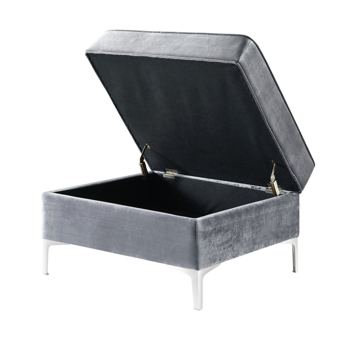 Alison Velvet Storage Ottoman-Chrome Legs-Square-Modern and Contemporary-Inspired Home Image 6