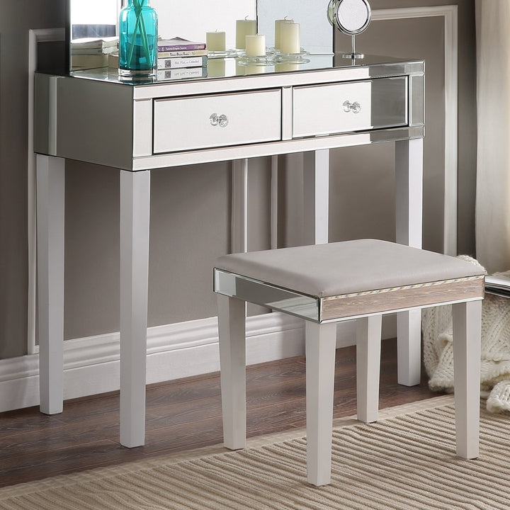 Milano Mirrored Vanity Set-2 Drawers-2 Piece Set-Corner Option-Inspired Home Image 1