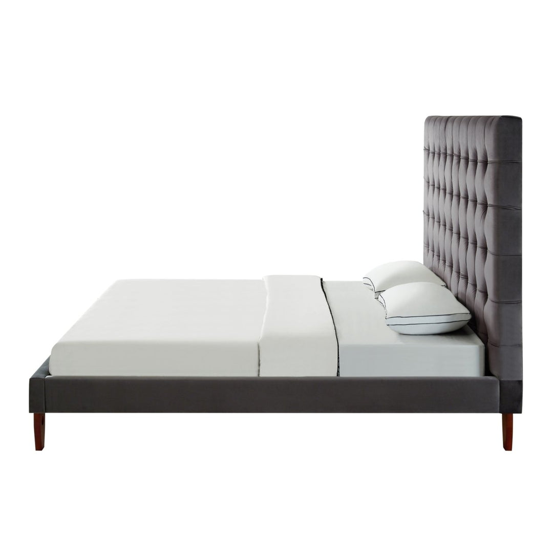 Fabrizio Velvet Tufted Platform Bedframe King Queen Full Twin Modern Upholstered Image 7