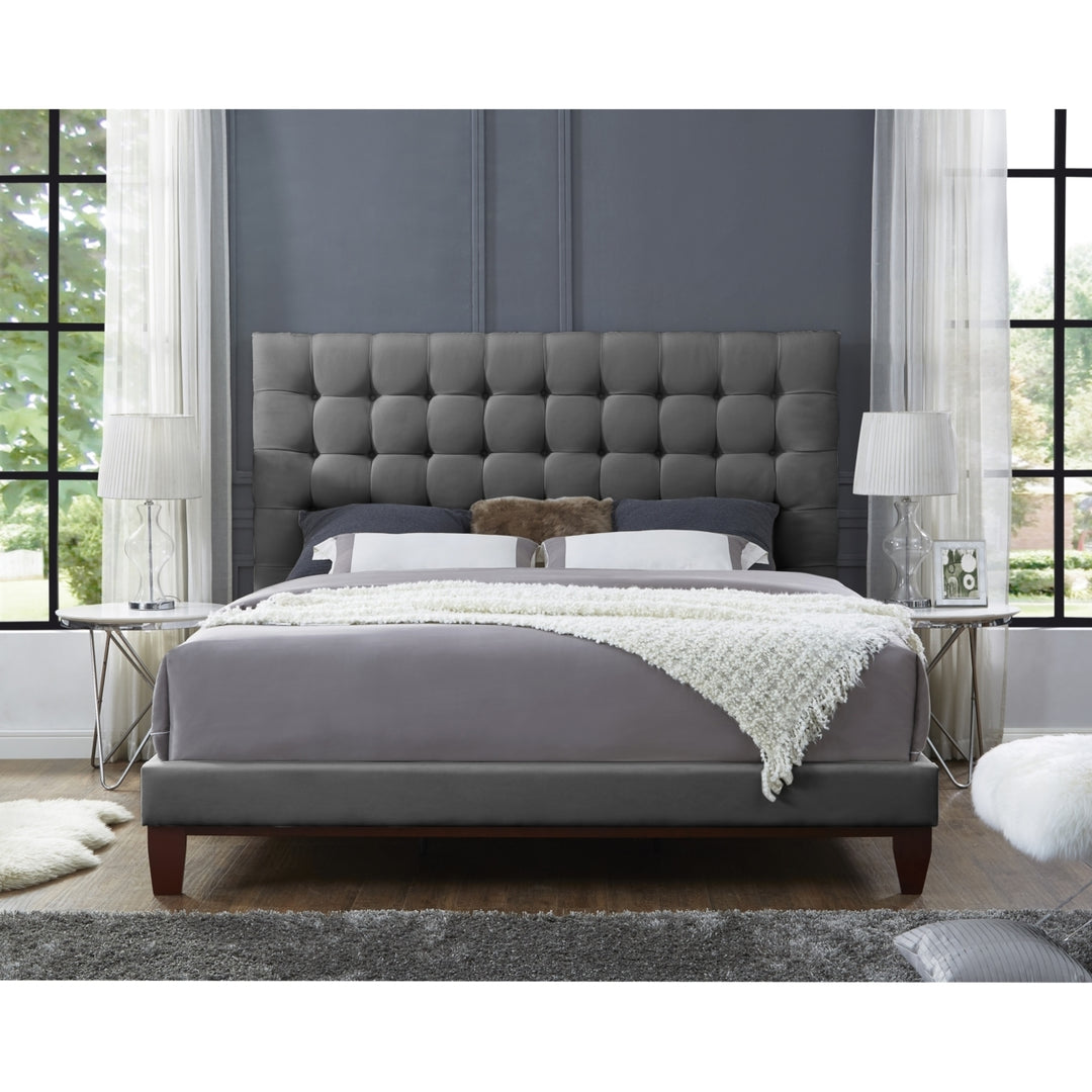 Fabrizio Linen Tufted Platform Bedframe-King- Queen- Full Twin-Upholstered-Modern and Contemporary-Inspired Home Image 2