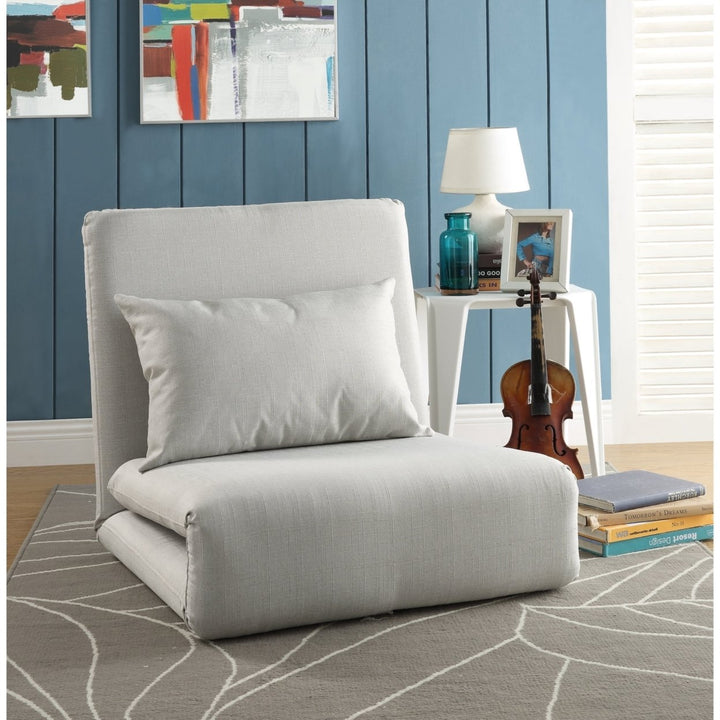 Inspired Home Linen Flip Chair 5-Position Adjustable Convertible Sleeper Sofa Image 1